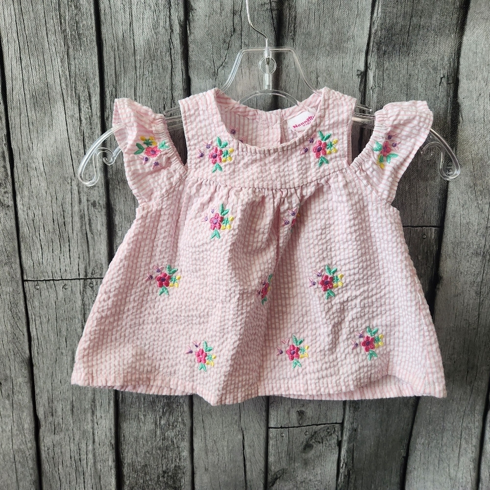 Nannette Kids Striped Smocked Girls‎ Top with Flowers